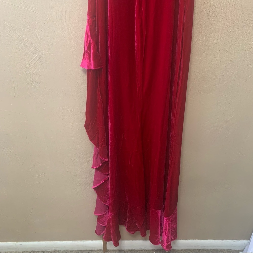 Reformation Winola Dress in Rhubarb Velvet Size XS NWT New - Picture 8 of 13